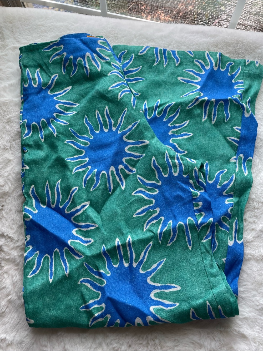 Simon Miller Blue & Green Wide-Leg Printed Pants - Picture 3 of 9
